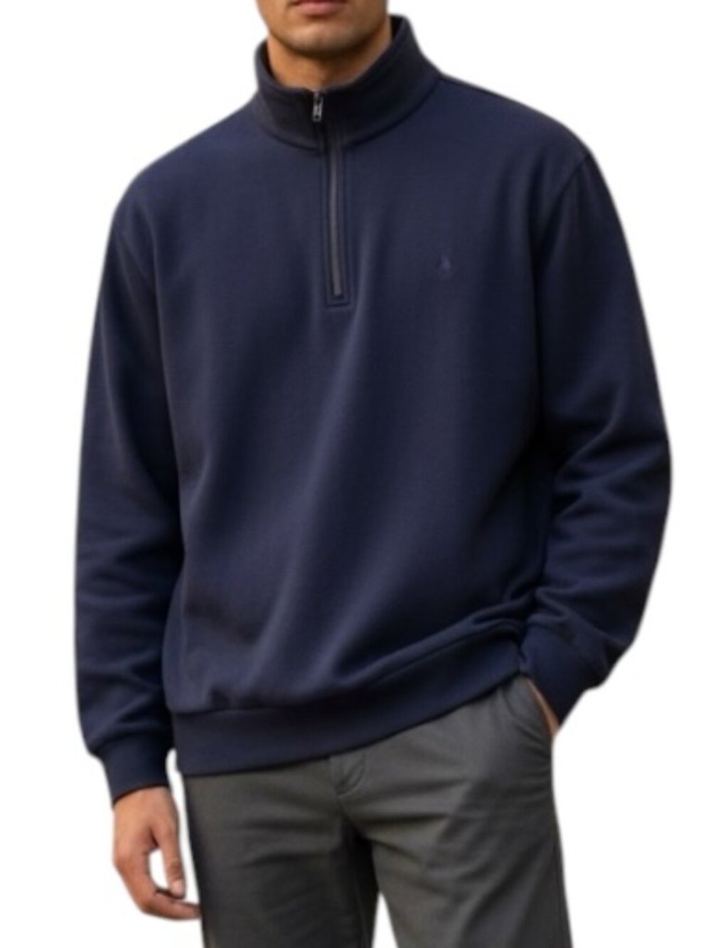 Polo Golf Ralph Lauren Quarter Zip Pullover L Navy Pima Cotton Sweater Mens Logo